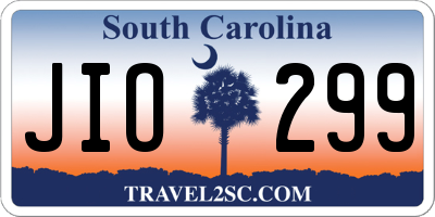 SC license plate JIO299