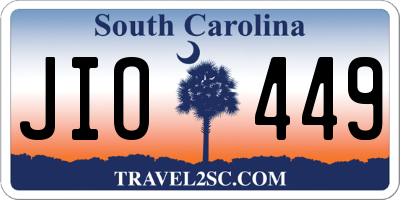 SC license plate JIO449