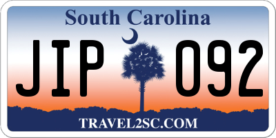 SC license plate JIP092