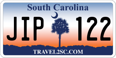 SC license plate JIP122
