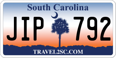 SC license plate JIP792