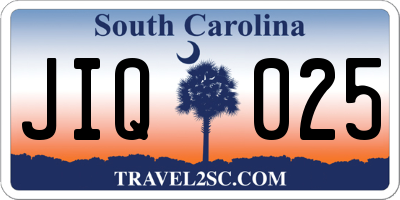 SC license plate JIQ025