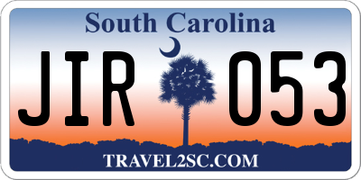 SC license plate JIR053