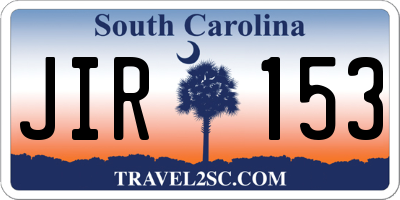 SC license plate JIR153