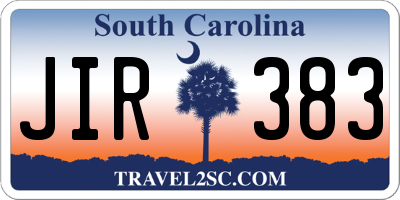 SC license plate JIR383