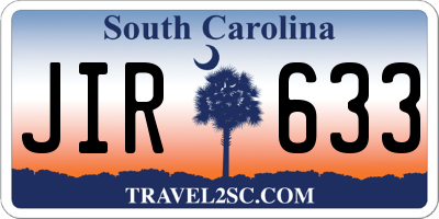 SC license plate JIR633