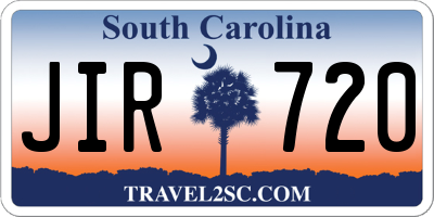 SC license plate JIR720