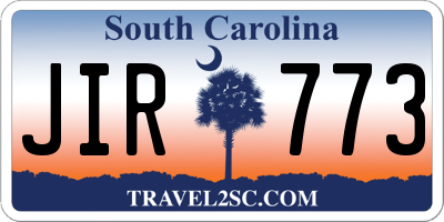 SC license plate JIR773