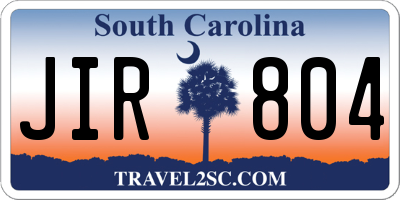 SC license plate JIR804