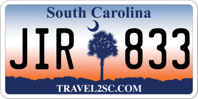 SC license plate JIR833