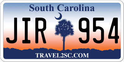 SC license plate JIR954
