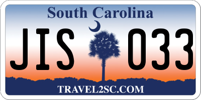 SC license plate JIS033