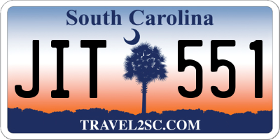 SC license plate JIT551