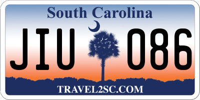 SC license plate JIU086