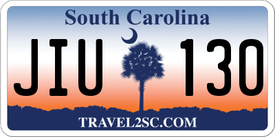 SC license plate JIU130
