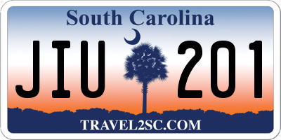 SC license plate JIU201
