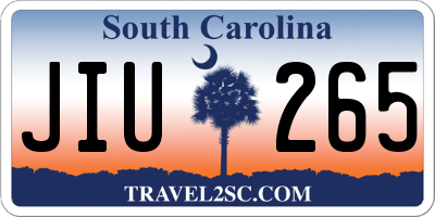 SC license plate JIU265