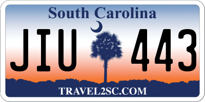 SC license plate JIU443