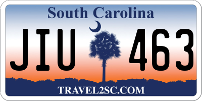 SC license plate JIU463