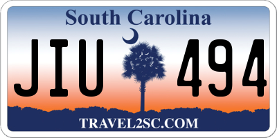 SC license plate JIU494