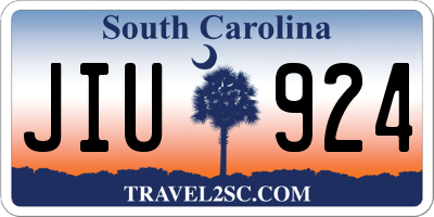 SC license plate JIU924
