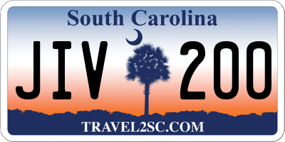 SC license plate JIV200