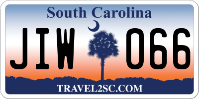 SC license plate JIW066