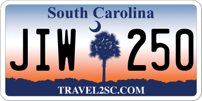 SC license plate JIW250