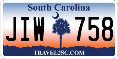 SC license plate JIW758