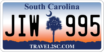 SC license plate JIW995