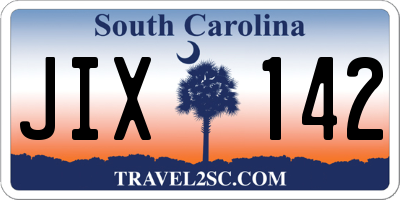 SC license plate JIX142