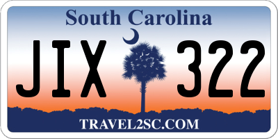 SC license plate JIX322