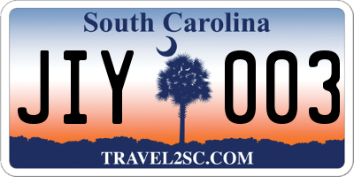 SC license plate JIY003