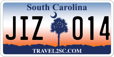 SC license plate JIZ014