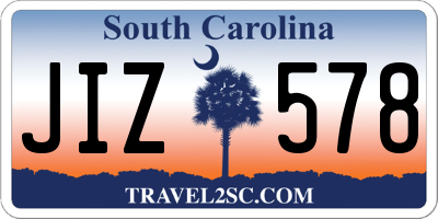 SC license plate JIZ578