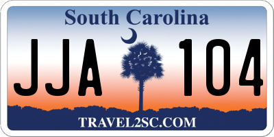 SC license plate JJA104