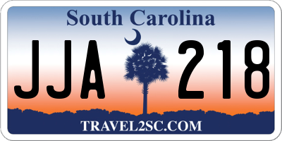 SC license plate JJA218