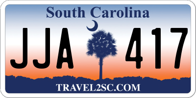 SC license plate JJA417