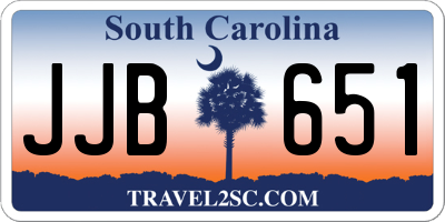 SC license plate JJB651