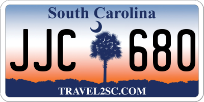 SC license plate JJC680
