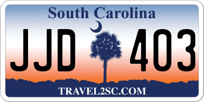 SC license plate JJD403
