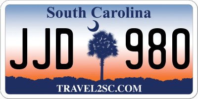SC license plate JJD980
