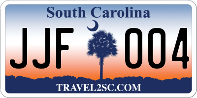 SC license plate JJF004