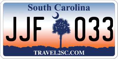 SC license plate JJF033