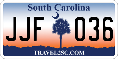 SC license plate JJF036