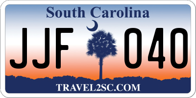 SC license plate JJF040