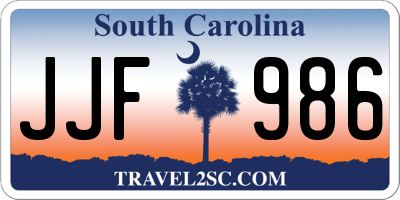 SC license plate JJF986
