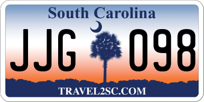 SC license plate JJG098