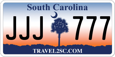 SC license plate JJJ777