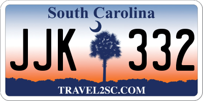SC license plate JJK332